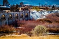 Water Spraying and Forming Ice at the Dam Royalty Free Stock Photo