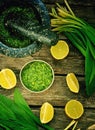 Bear's onion pesto. Royalty Free Stock Photo