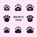 A set of bear\'s paws silhouette