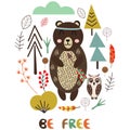 Bear in Scandinavian style- vector illustration, eps