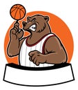 Bear school basketball mascot Royalty Free Stock Photo