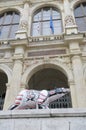 Bear sculpture, Palais du Commerce, Place des Cordeliers