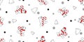 Bear seamless pattern Christmas polar bear vector Santa Claus hat candy cane bell snowflake scarf isolated repeat wallpaper teddy Royalty Free Stock Photo