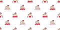 Bear seamless pattern Christmas polar vector Santa Claus hat swimming ring repeat wallpaper teddy cartoon tile background illustra Royalty Free Stock Photo
