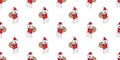 Bear seamless pattern Christmas vector Polar Bear Santa Claus Xmas gift cartoon scarf isolated tile background repeat wallpaper Royalty Free Stock Photo