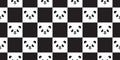 Bear seamless pattern panda polar bear head vector checked scarf isolated teddy cartoon repeat background tile wallpaper illustrat