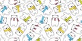 Bear seamless pattern polar bear vector panda teddy scarf background isolated wallpaper Royalty Free Stock Photo