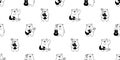 Bear seamless pattern polar guitar vector bass ukulele teddy cartoon scarf isolated repeat wallpaper tile background doodle illust