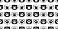 Bear seamless pattern polar bear head vector paw footprint scarf isolated teddy cartoon repeat wallpaper tile background illustrat