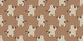 Bear seamless pattern polar bear vector panda teddy weight training gym sport isolated background wallpaper brown Royalty Free Stock Photo