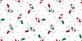 Bear seamless pattern vector Christmas polar bear Santa Claus hat traveler scarf isolated snow cartoon repeat background tile wall Royalty Free Stock Photo