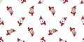 Bear seamless pattern vector Christmas tree polar bear Santa Claus hat scarf isolated illustration cartoon tile background repeat Royalty Free Stock Photo