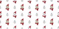 Bear seamless pattern vector Christmas tree polar bear Santa Claus hat scarf isolated cartoon illustration tile background repeat Royalty Free Stock Photo