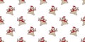 Bear seamless pattern vector Polar Bear Christmas Xmas Santa Claus cartoon scarf isolated tile background repeat wallpaper Royalty Free Stock Photo