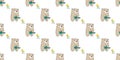 Bear seamless pattern vector polar bear cartoon panda cactus flower teddy isolated tile background repeat wallpaper Royalty Free Stock Photo