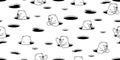 Bear seamless pattern polar bear vector hole hide scarf isolated cartoon repeat wallpaper tile background doodle illustration whit