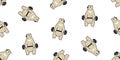 Bear seamless pattern polar bear vector training fitness dumbbell sport scarf isolated cartoon repeat wallpaper tile background do