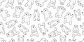 Bear seamless pattern vector polar bear isolated teddy dance wallpaper background white Royalty Free Stock Photo