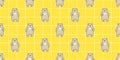 Bear seamless pattern vector teddy cartoon checked scarf isolated repeat wallpaper tile background illustration doodle design
