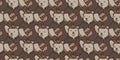 Bear seamless vector polar bear pattern isolated guitar summer music wallpaper background cartoon doodle brown