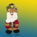 Bear-shaped rag doll used to decorate Christmas tree Royalty Free Stock Photo