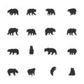 Bear silhouette, Bear animal silhouettes, Bear vector Royalty Free Stock Photo