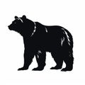 Bear Silhouette Iconic Americana Art In Precisionist Style Royalty Free Stock Photo
