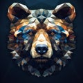 Surreal Low Poly Bear Portrait Illusory Wallpaper Art