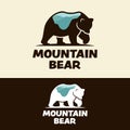 Bear Silhouette with Mountain on Its Body Logo Design Template Royalty Free Stock Photo