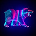 Bear silhouette. Outline vector illustration of standing polar or arctic animal - symbol of traders on the cryptocurrency market