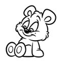 Bear smile sitting cartoon illustration toy coloring page