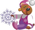 Bear with snowflakel color 10 Royalty Free Stock Photo