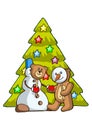 Bear and snowman