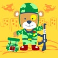 Bear soldier vector