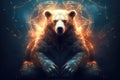 Bear spirit animal, ghostlike symbol fantasy protector against evil, symbol for beautiful inner strength and intelligence Royalty Free Stock Photo