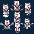 bear sports labels Royalty Free Stock Photo