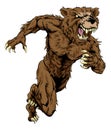 Bear sports mascot running