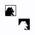 Bear Square logo vector icon illustration