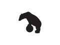 Bear standing on the ball symbol animal beast sign wildlife zoo