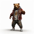 Hip-hop Bear: A Realistic 3d Character In Breakdance Photography Style