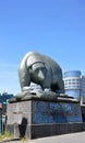 Bear Statue on the Bridge Moabiter Bruecke, Tiergarten, Berlin Royalty Free Stock Photo