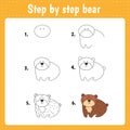 Drawing lesson for children. How to draw a bear.