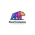 Bear Strong Multicolored Vector Template