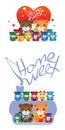 Bear sweet home set Royalty Free Stock Photo