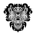 Print bear symbol emblems and triball ornaments for t-shirts, posters, stickers, book covers, logos, icons. Black color block and