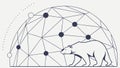 Bear Symbol in Geometric Dome Structure, vector design Generative AI Royalty Free Stock Photo