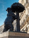 The bear symbol of Madrid. Statue of the Bear and the Strawberry Tree Oso y el Madrono Spain