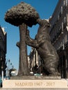 The bear symbol of Madrid. Statue of the Bear and the Strawberry Tree Oso y el Madrono Spain