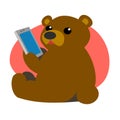 Bear with a tablet Royalty Free Stock Photo