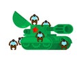 Bear Tankman. beast in tank. Greeting card Template 23 February. Defender of Fatherland Day. Template for postcard, poster, flyer